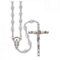  CRYSTAL CLEAR OVAL PLASTIC BEADS ROSARY (2 PC) 